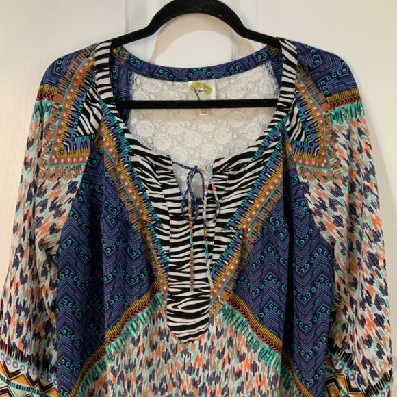 Anthropologie Fig & Flower Boho Peasant Top Plus Size 2X - Picture 3 of 11